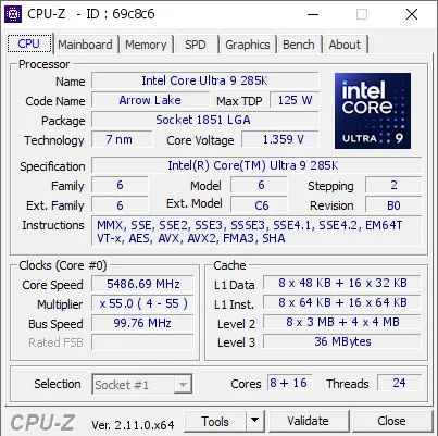 Intel Ultra 9 285K