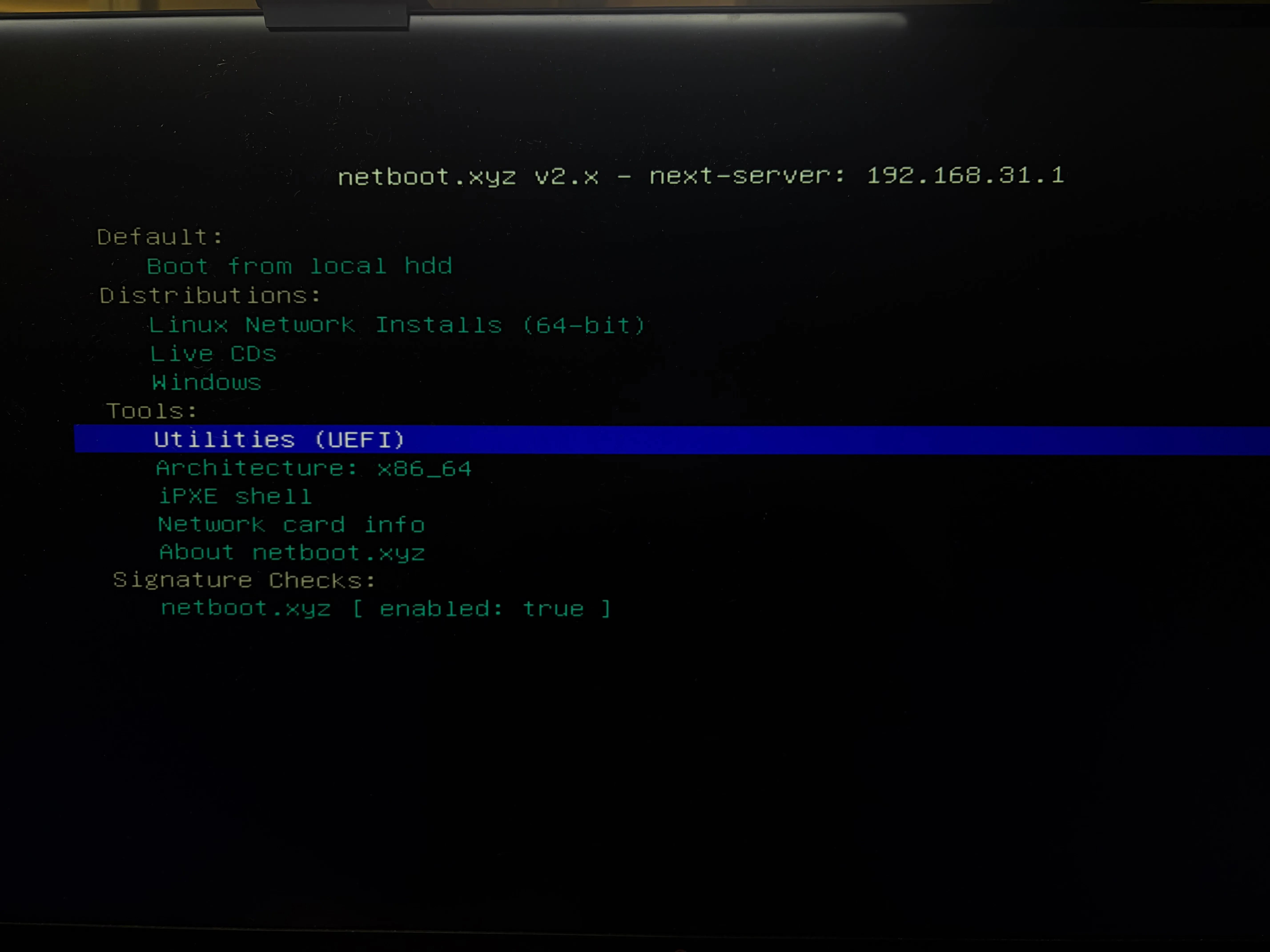 netboot.xyz 主界面